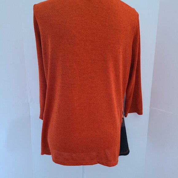 THOMAS & OLIVIA HALLOWEEN TOP /HAUNTED HOUSE EMBELLISHED/ SZ L/SPARKLE DETAIL - Picture 4 of 9